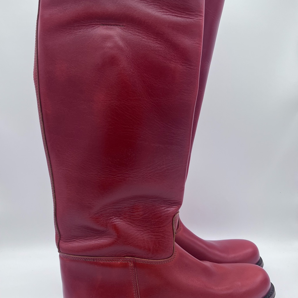 Red Spanish Riding Boots Size 44 Leather Sole Legitimate